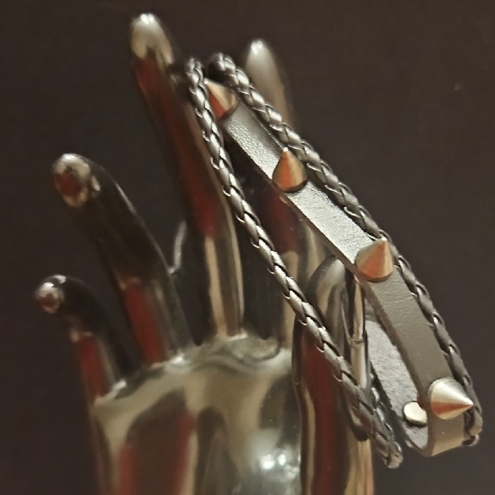 Spike Black and Silver Bracelet